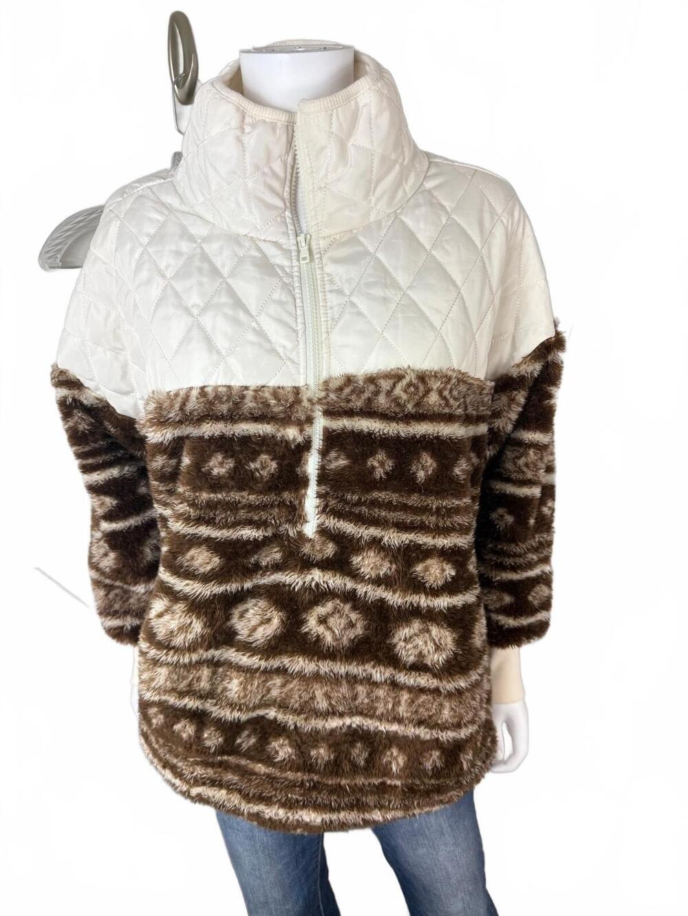 LuLaRoe Brown Faux Fur Pullover Jacket Size Small